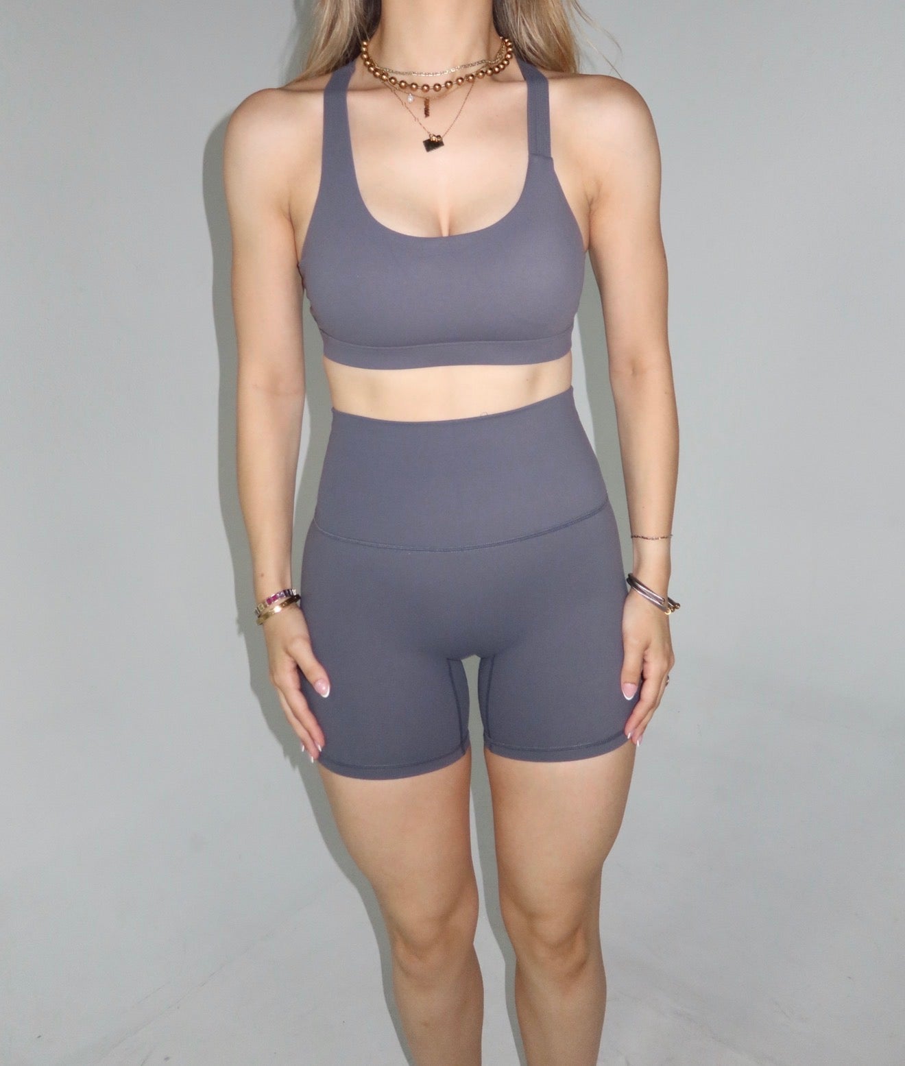 Before Brunch - Charcoal Grey Short Set
