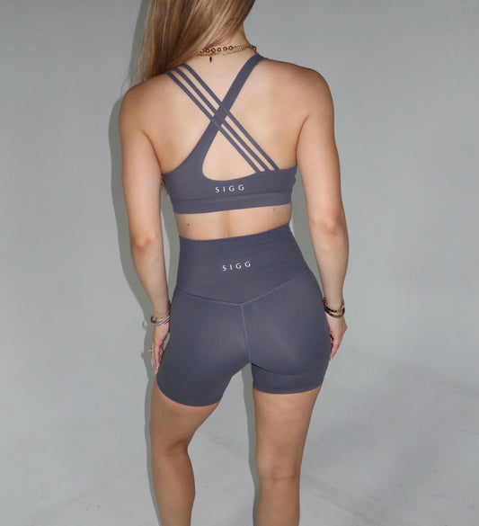 Before Brunch - Charcoal Grey Short Set